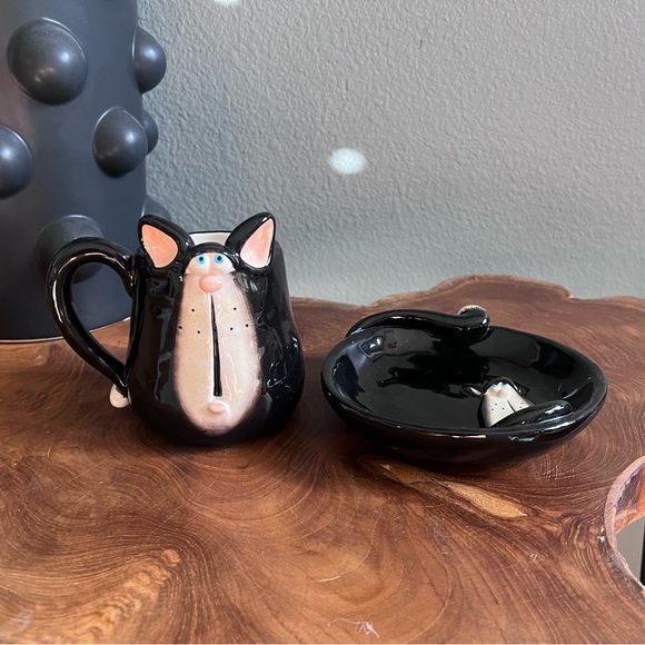 Douglas Harris Cat Mug & Saucer - Picture 1 of 7